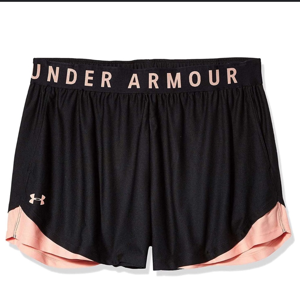 Under Armour Women's Black and Pink Shorts
